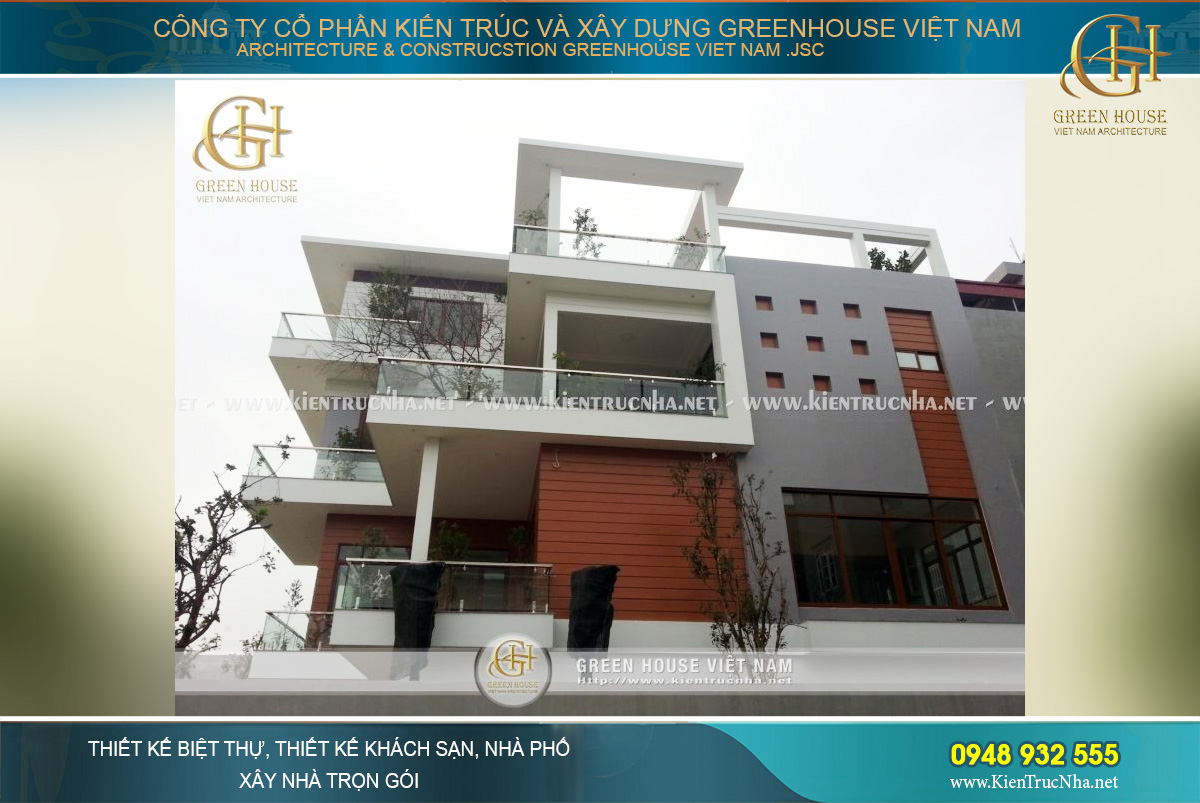 thi công trọn gói biệt thự hiện đại 4 tầng