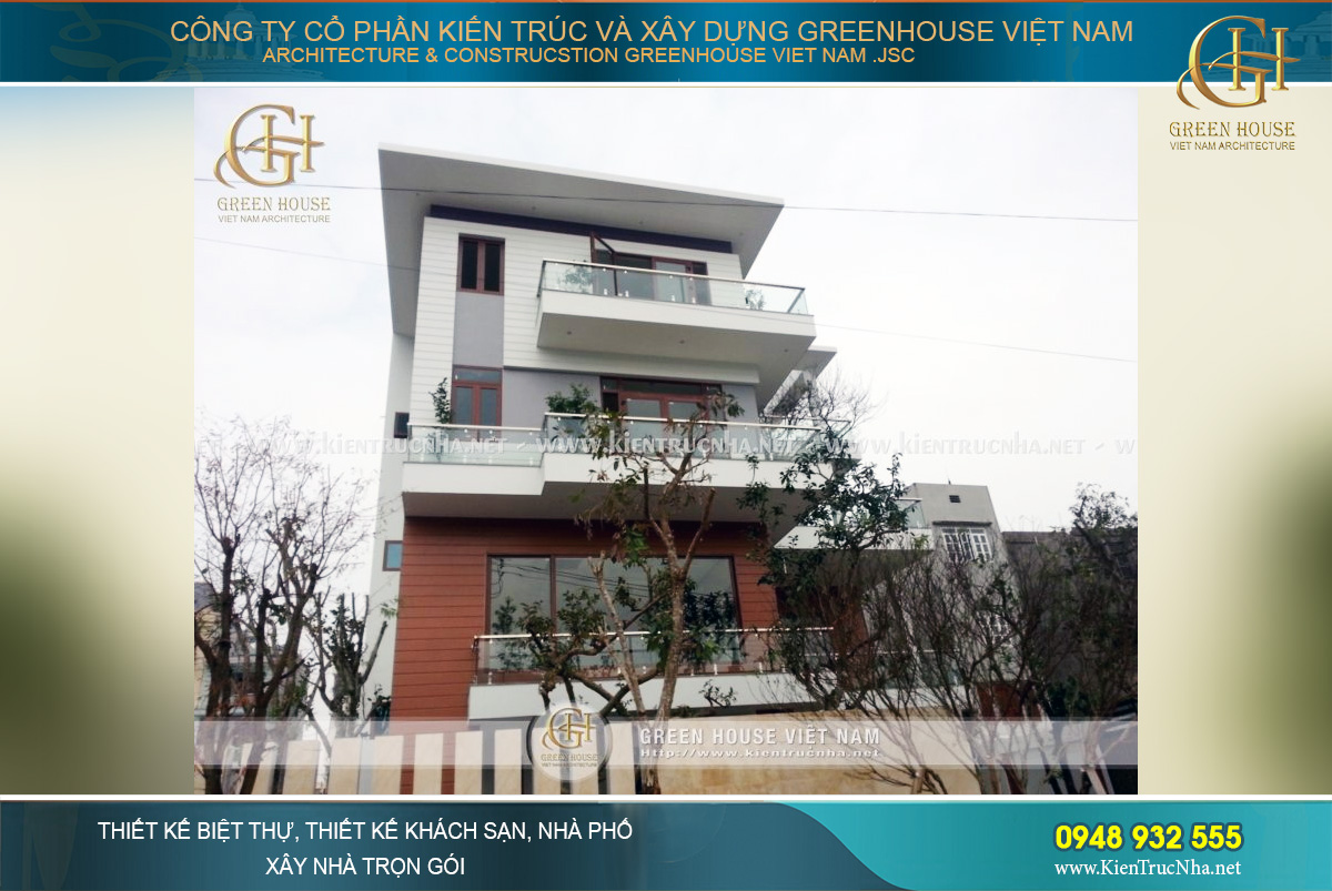 thi công trọn gói biệt thự hiện đại 4 tầng