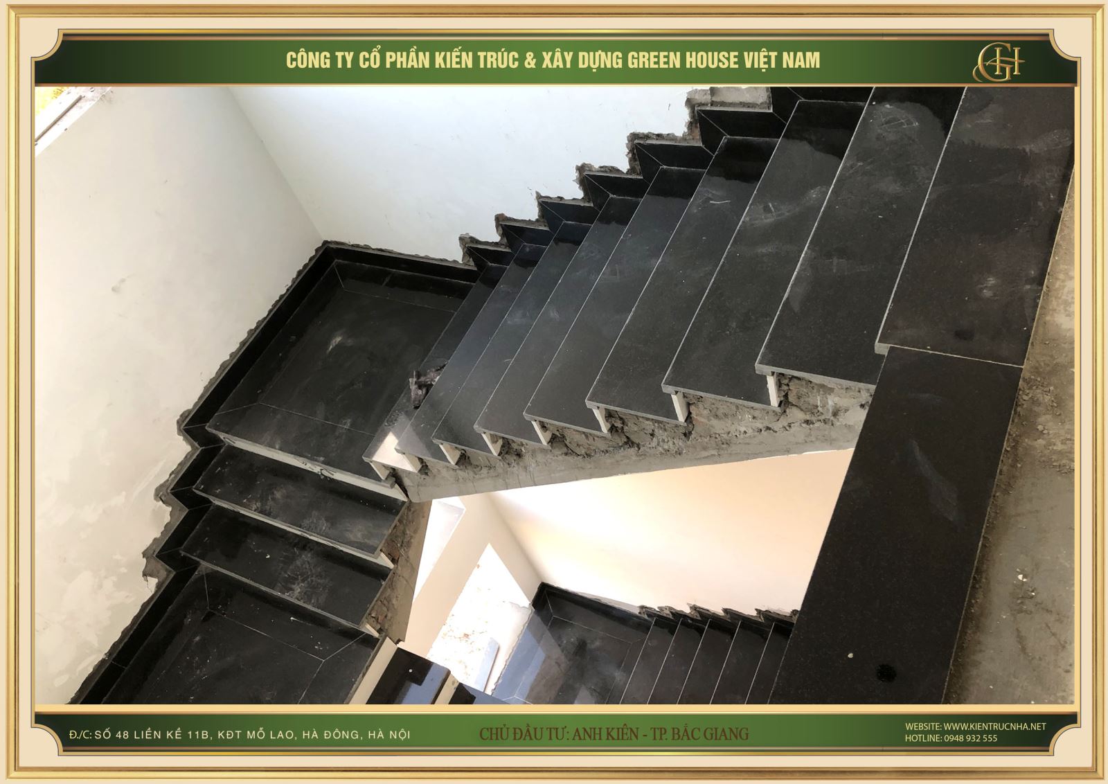 Những hình ảnh trong việc hoàn thiện phần thô cho biệt thự hiện đại 3 tầng