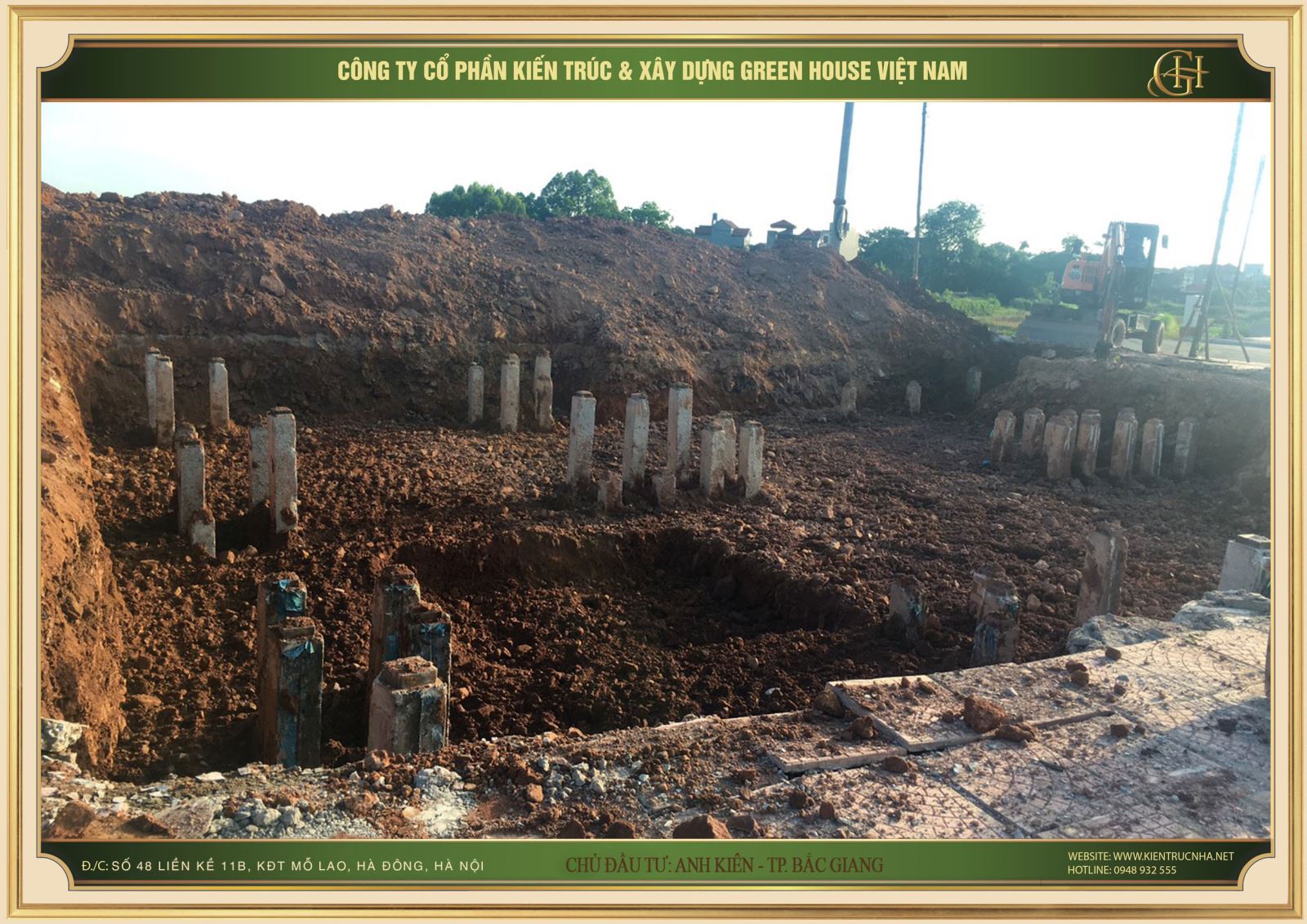 Hình ảnh thực tế thi công, thiết kế biệt thự gia đình 3 tầng tại Bắc Giang