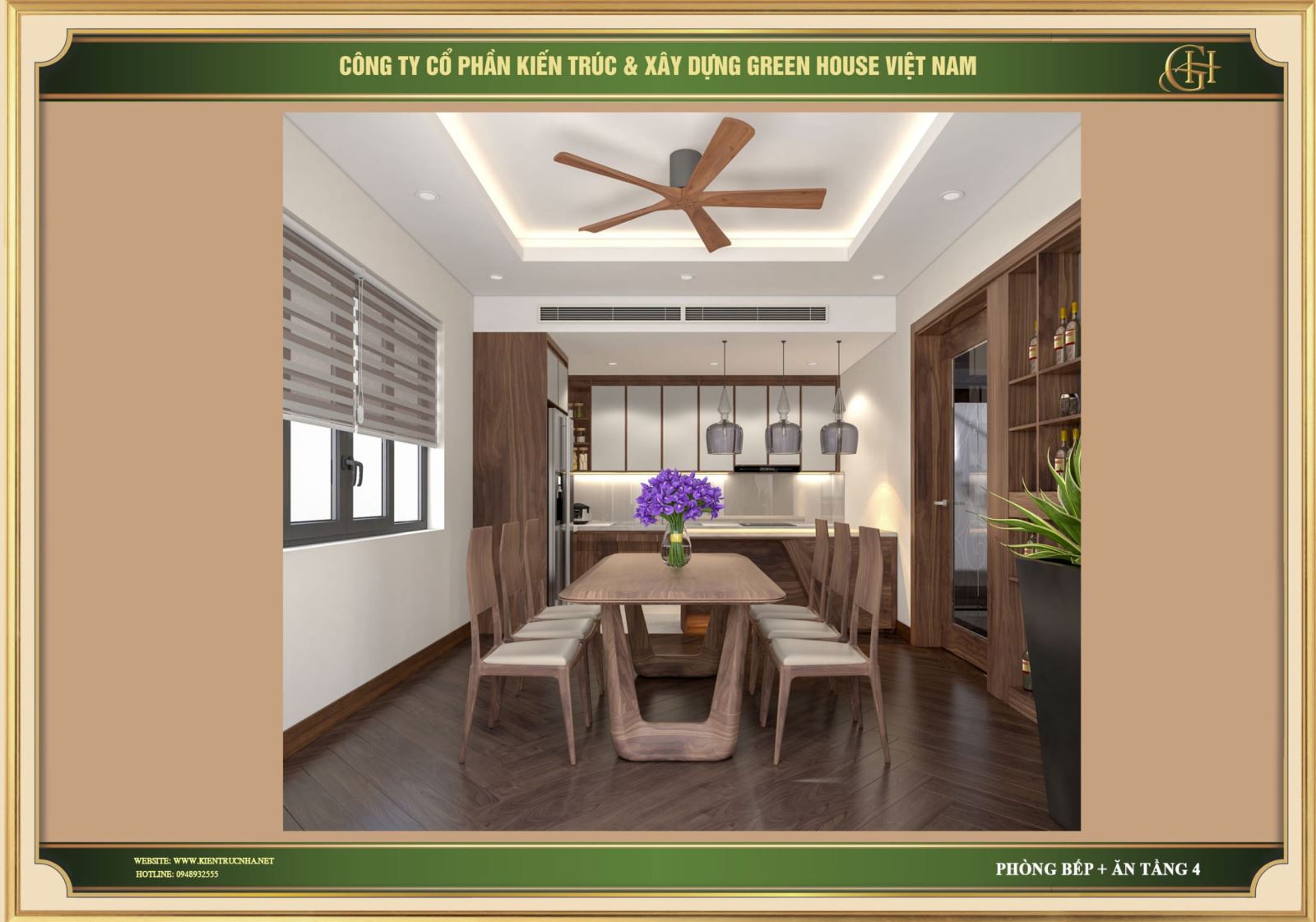 Mẫu nội thất bếp tân cổ điển đẹp, ân tượng thiết kế bởi Green House Việt Nam