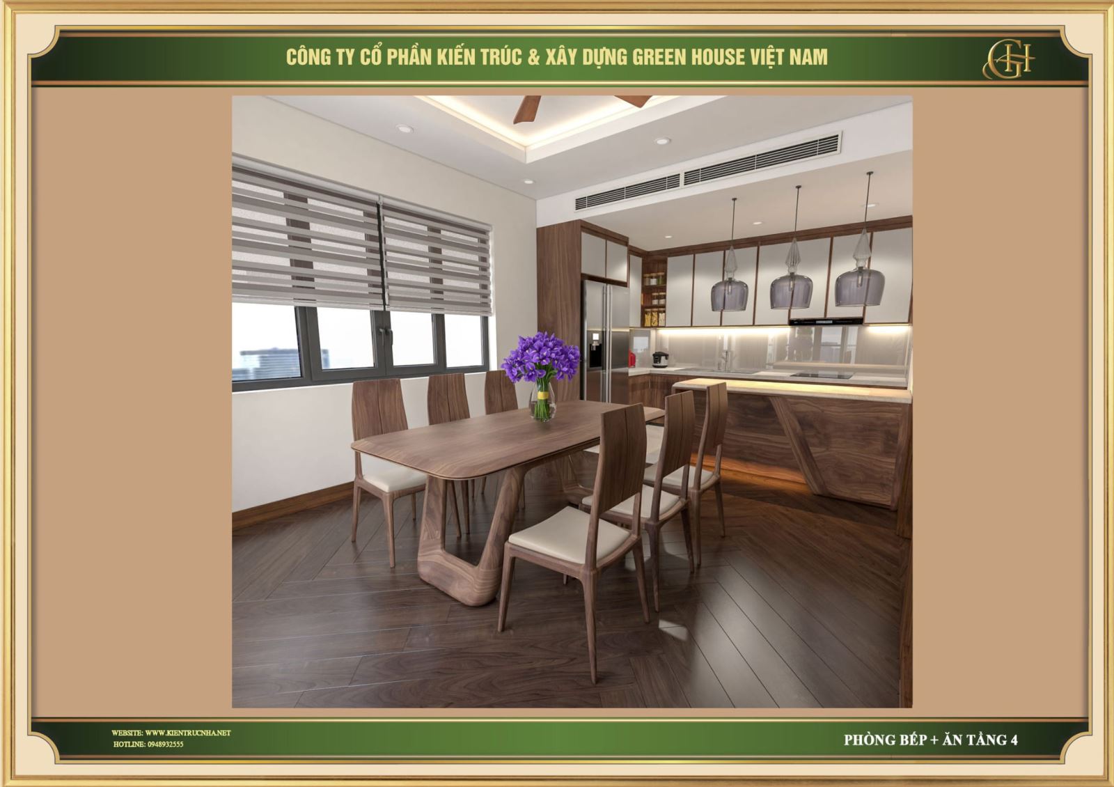 Dự án thiết kế nội thất bếp tân cổ điển đẹp, tiện nghi Bắc Giang