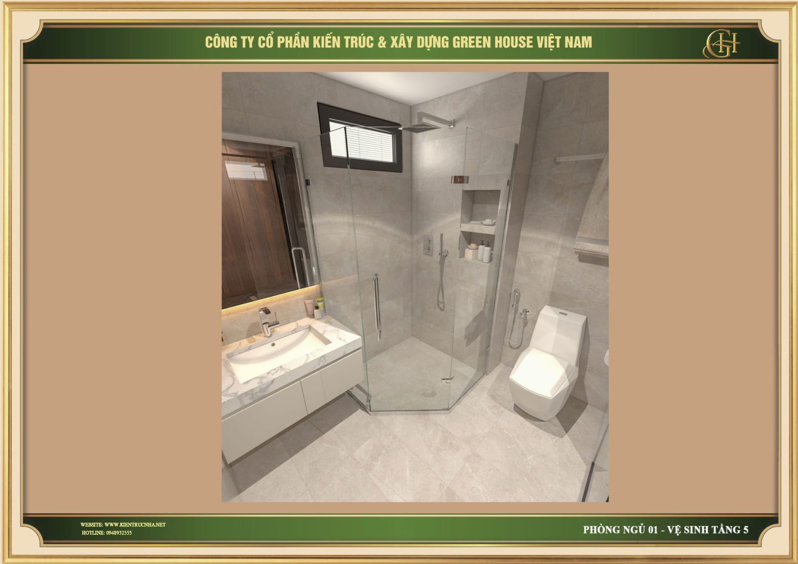 Phòng tắm hiện đại trong phòng ngủ số 1 tân cổ điển