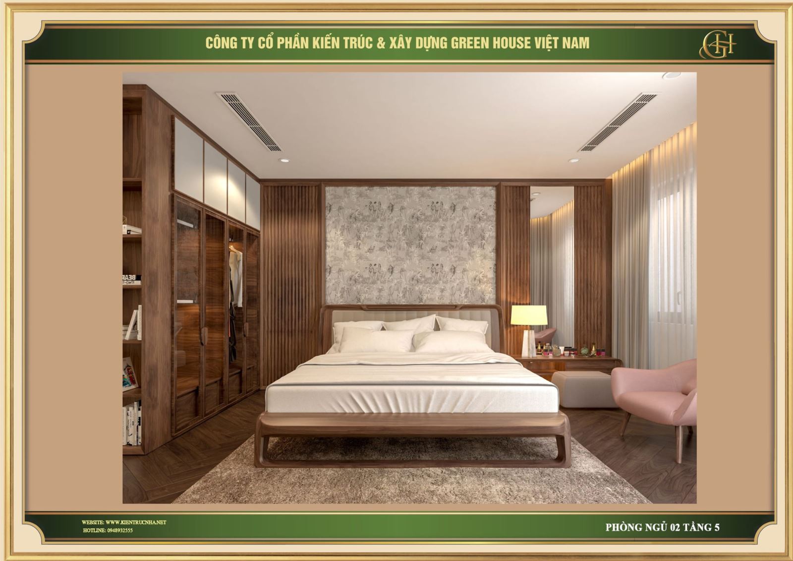 Mẫu thiết kế nội thất phòng ngủ tân cổ điển đẹp, thu hút 