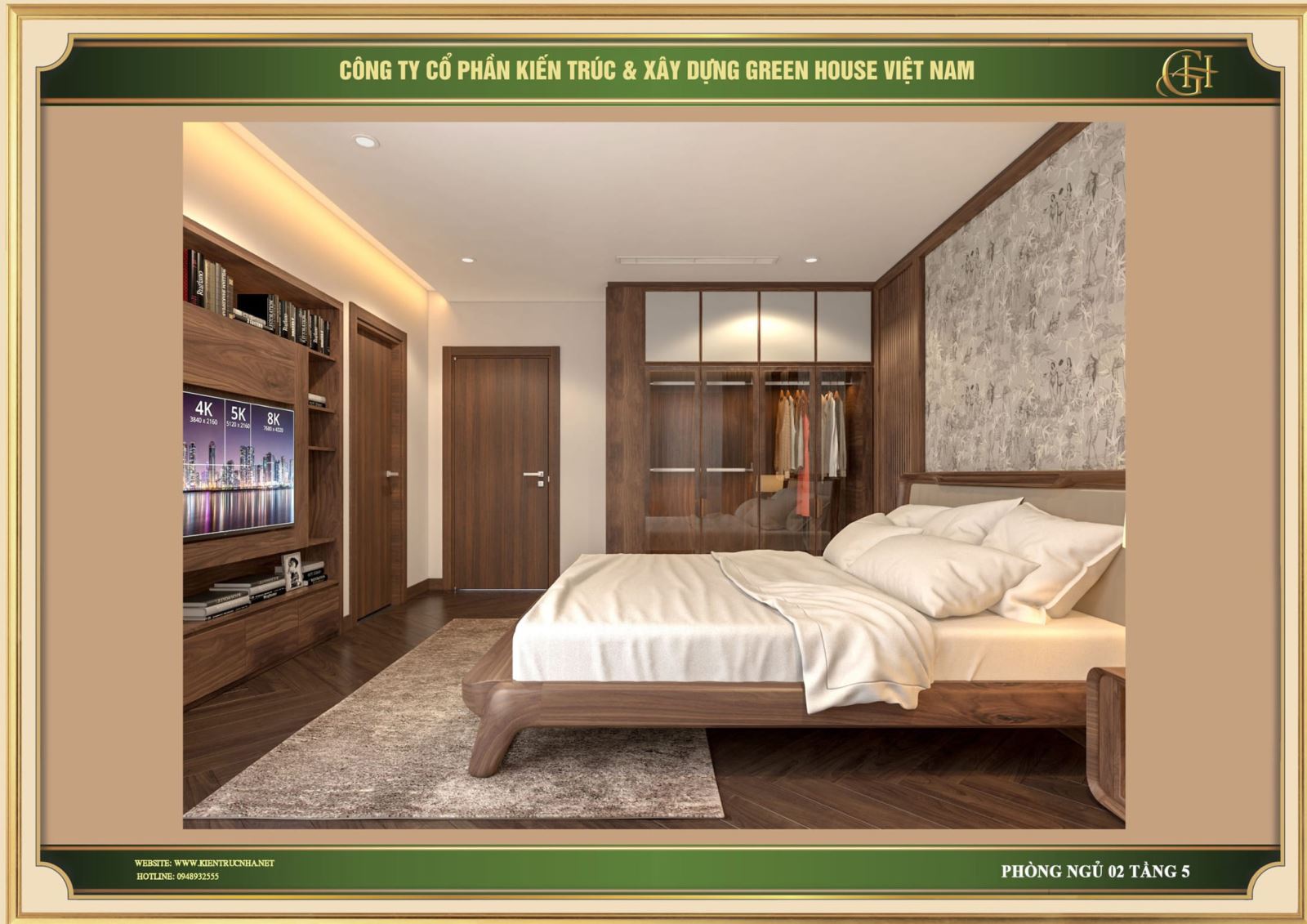 Green House Việt Nam thiết kế nội thất phòng ngủ tân cổ điển đẹp, thu hút