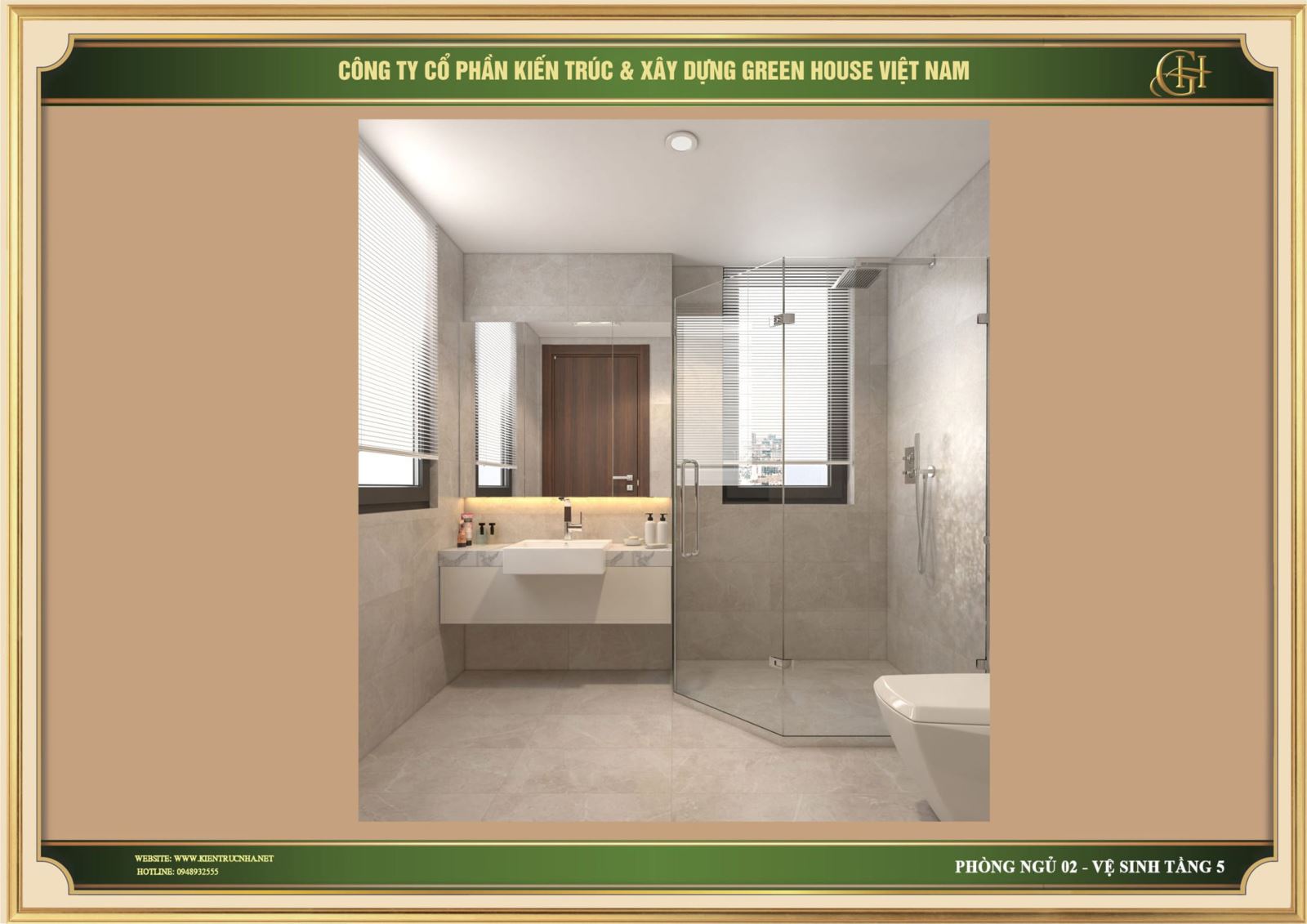 Phòng tắm tại phòng ngủ số 2 hiện đại, tiện nghi