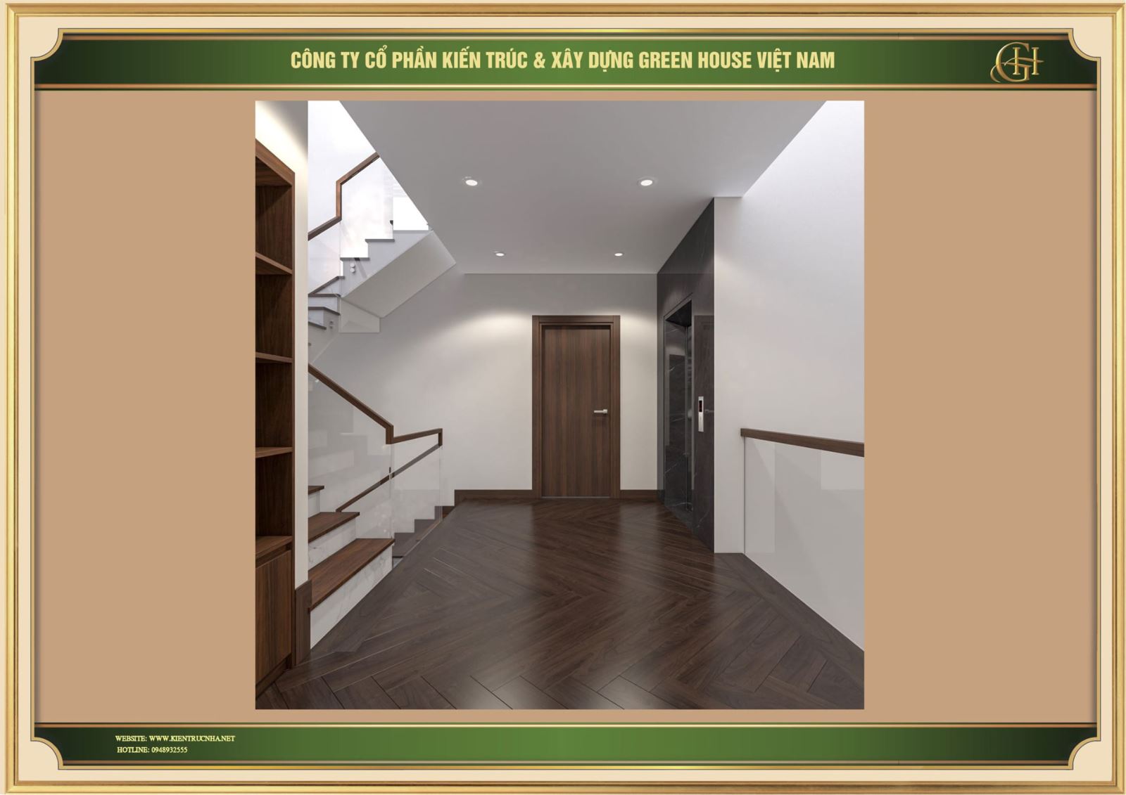 Hành lang tại tầng 6 với thiết kế tinh tế, thanh lịch