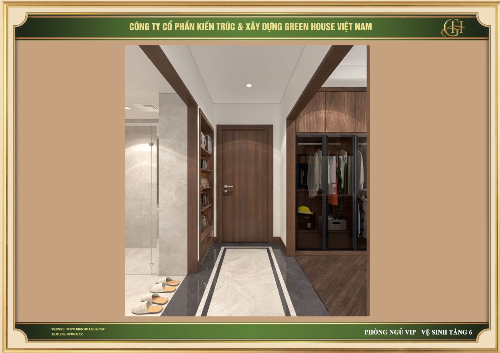 Thiết kế nội thất phòng thay đồ đẹp, ấn tượng tại nhà phố tân cổ điển