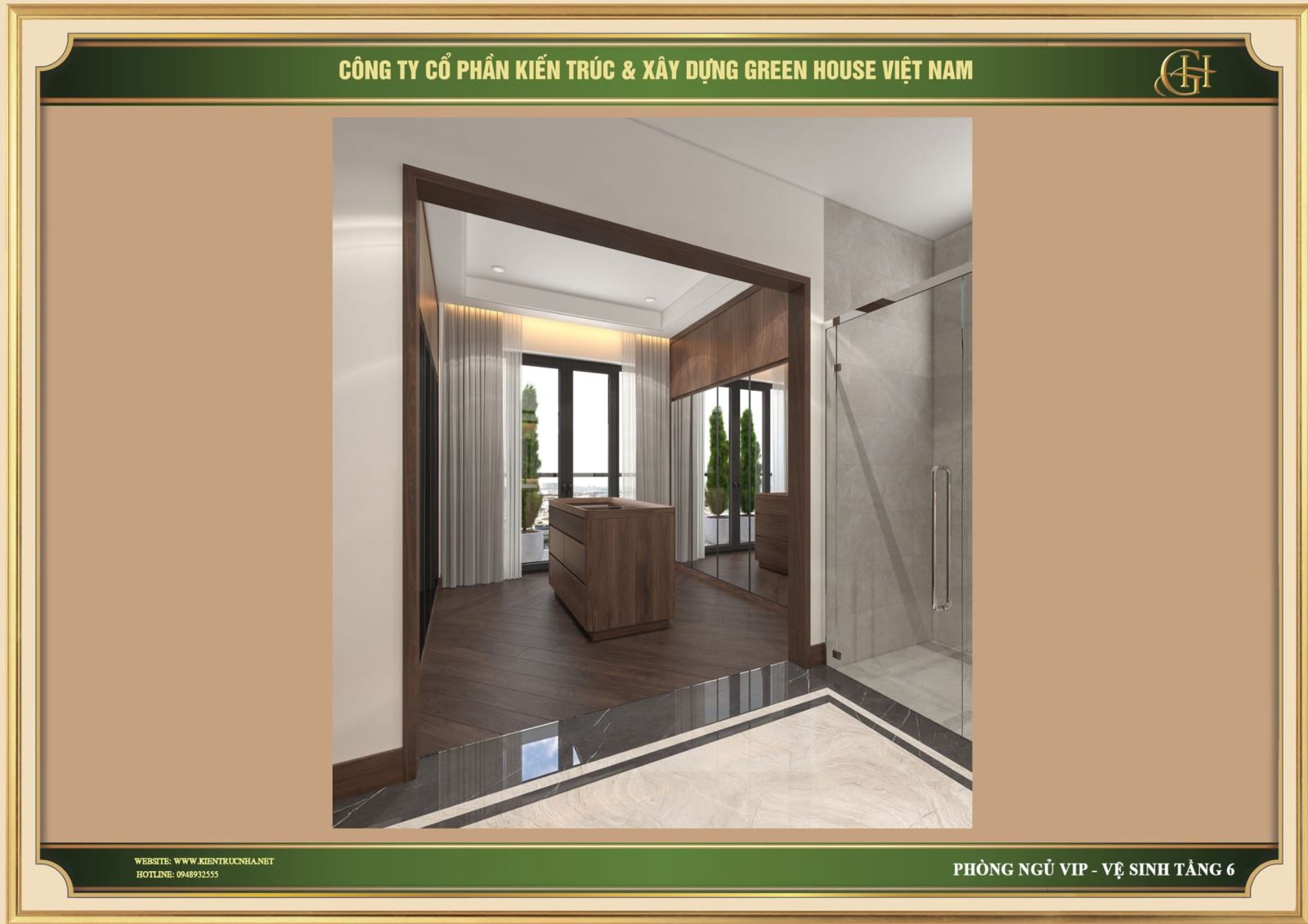 Phòng thay đồ được bố trí sang trọng đặt tại khu vực riêng tư và yên tĩnh