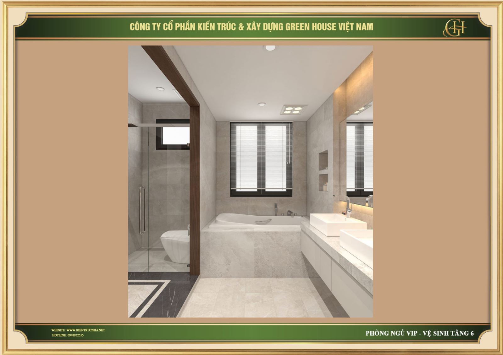 Thiết kế nội thất phòng tắm đẹp, tiện nghi tại nhà phố tân cổ điển