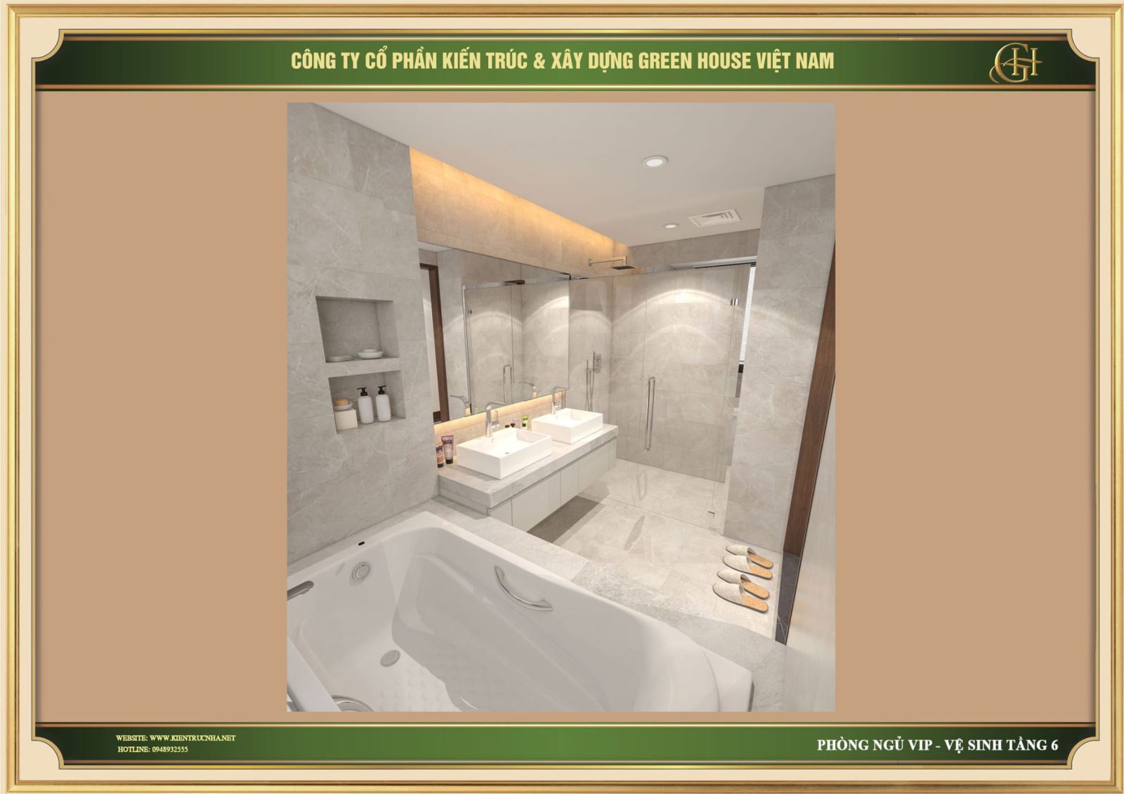 Green House Việt Nam thiết kế nội thất phòng tắm đẹp. tiện nghi tại nhà phố tân cổ điển