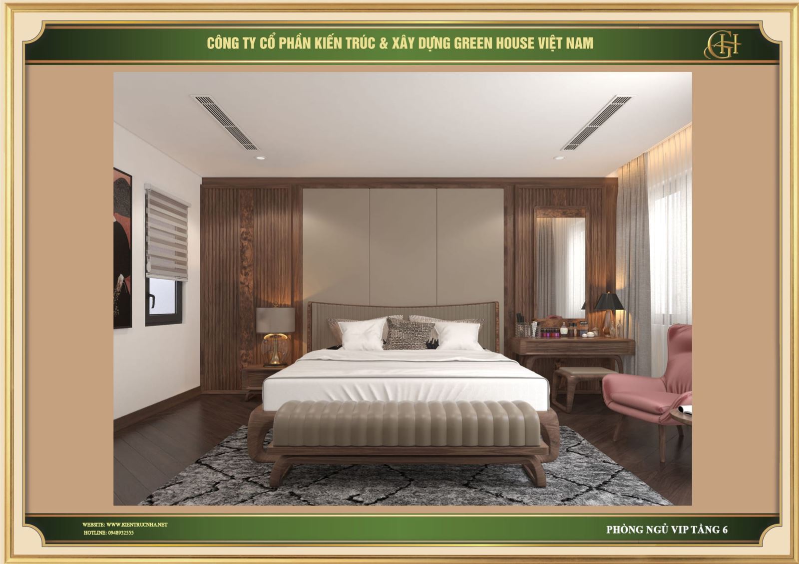 Phòng ngủ master nổi bật với nét đẹp vô cùng tinh tế và lãng mạn