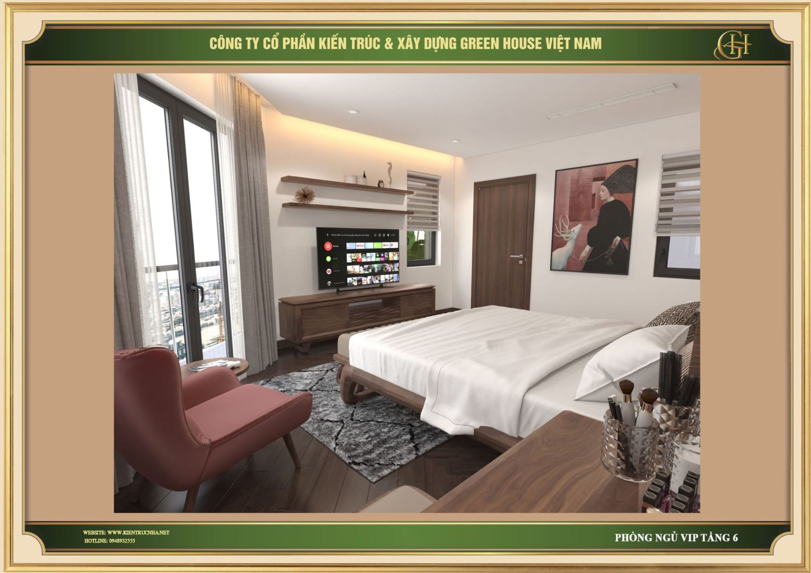 Không gian phòng ngủ master sang trọng, thu hút từ cái nhìn đầu tiên