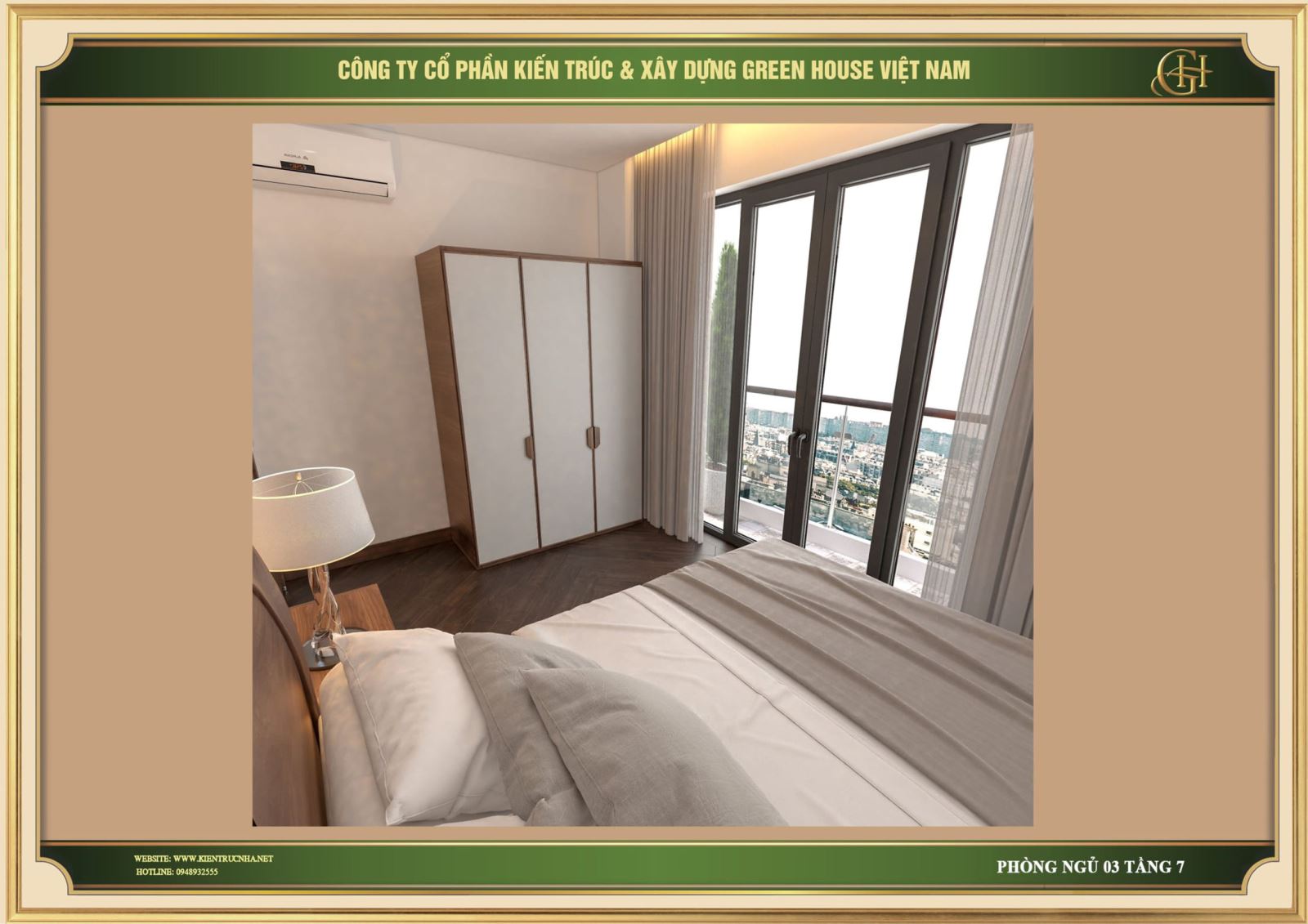 Tại tầng 7, công năng của nhà phố Bắc Giang tập trung chủ yếu vào phòng ngủ phụ và thiết kế nội thất phòng thờ