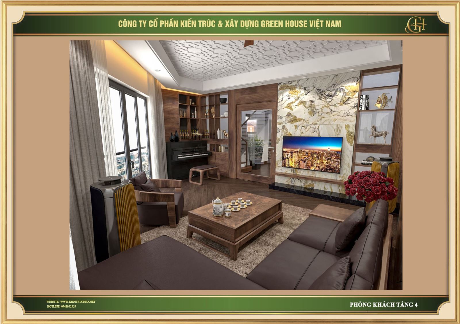 Green House Việt Nam thiết kế nội thất nhà phố tân cổ điển đẹp, thu hút