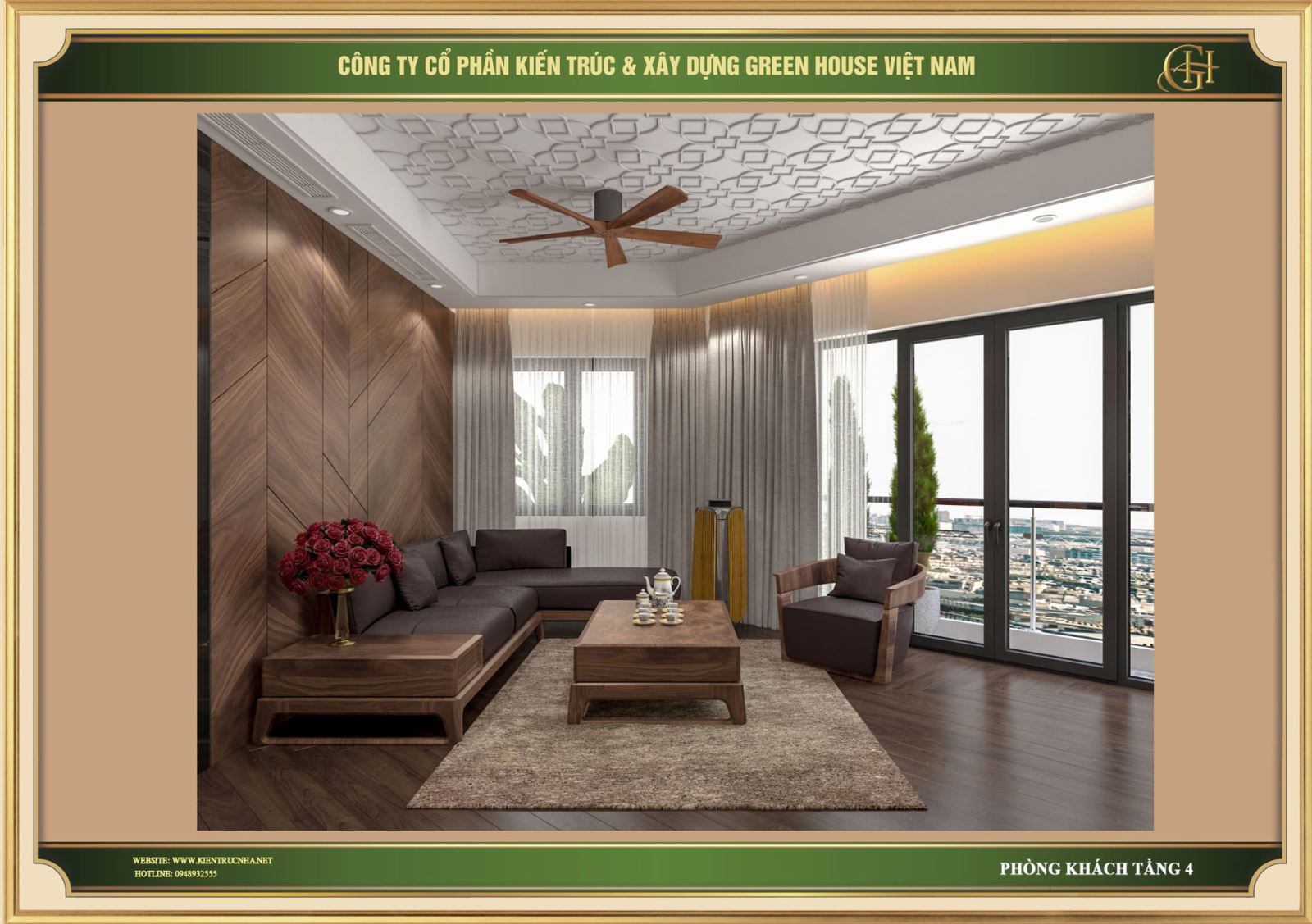 Nội thất phòng khách tân cổ điển đẹp, ấn tượng tại Green House Việt Nam