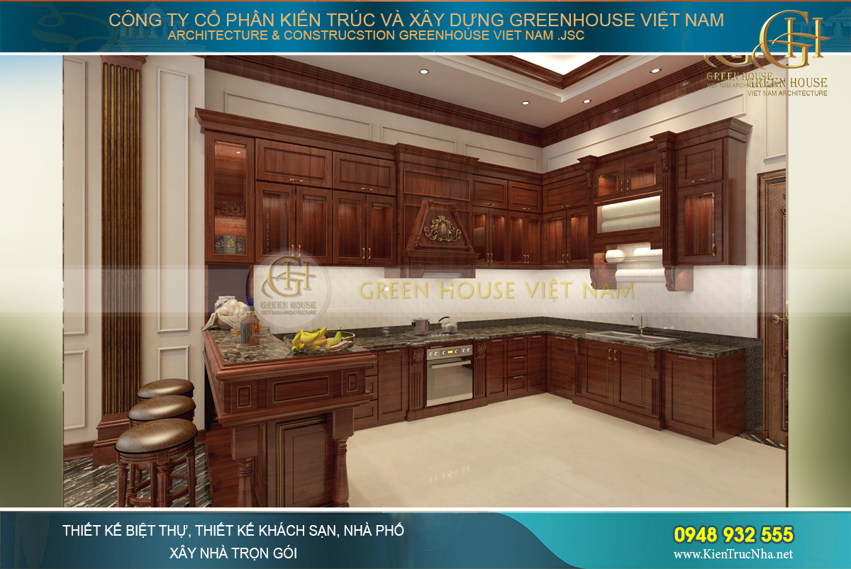 Thi công trọn gói biệt thự tân cổ điển 3 tầng diện tích 130m2