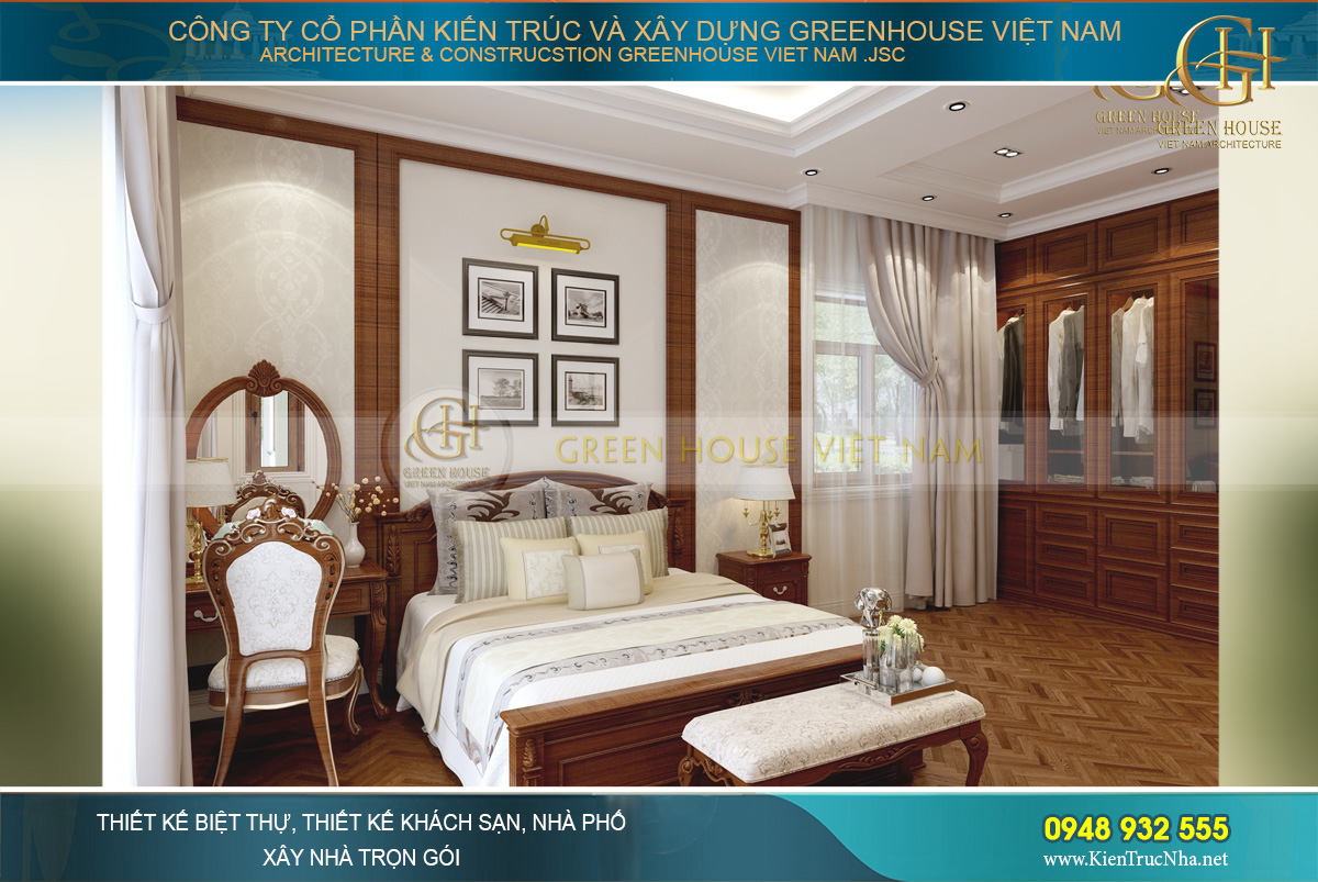 Thi công trọn gói biệt thự tân cổ điển 3 tầng diện tích 130m2