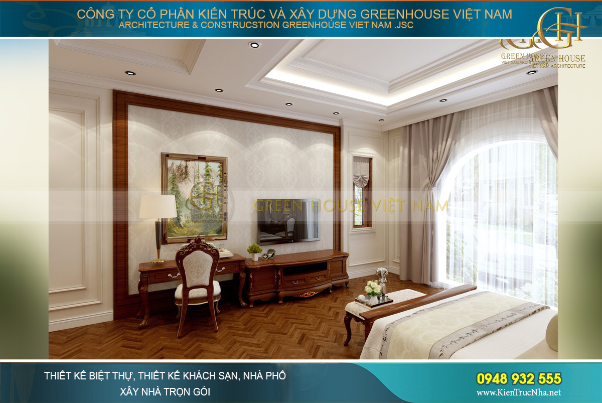 Thi công trọn gói biệt thự tân cổ điển 3 tầng diện tích 130m2