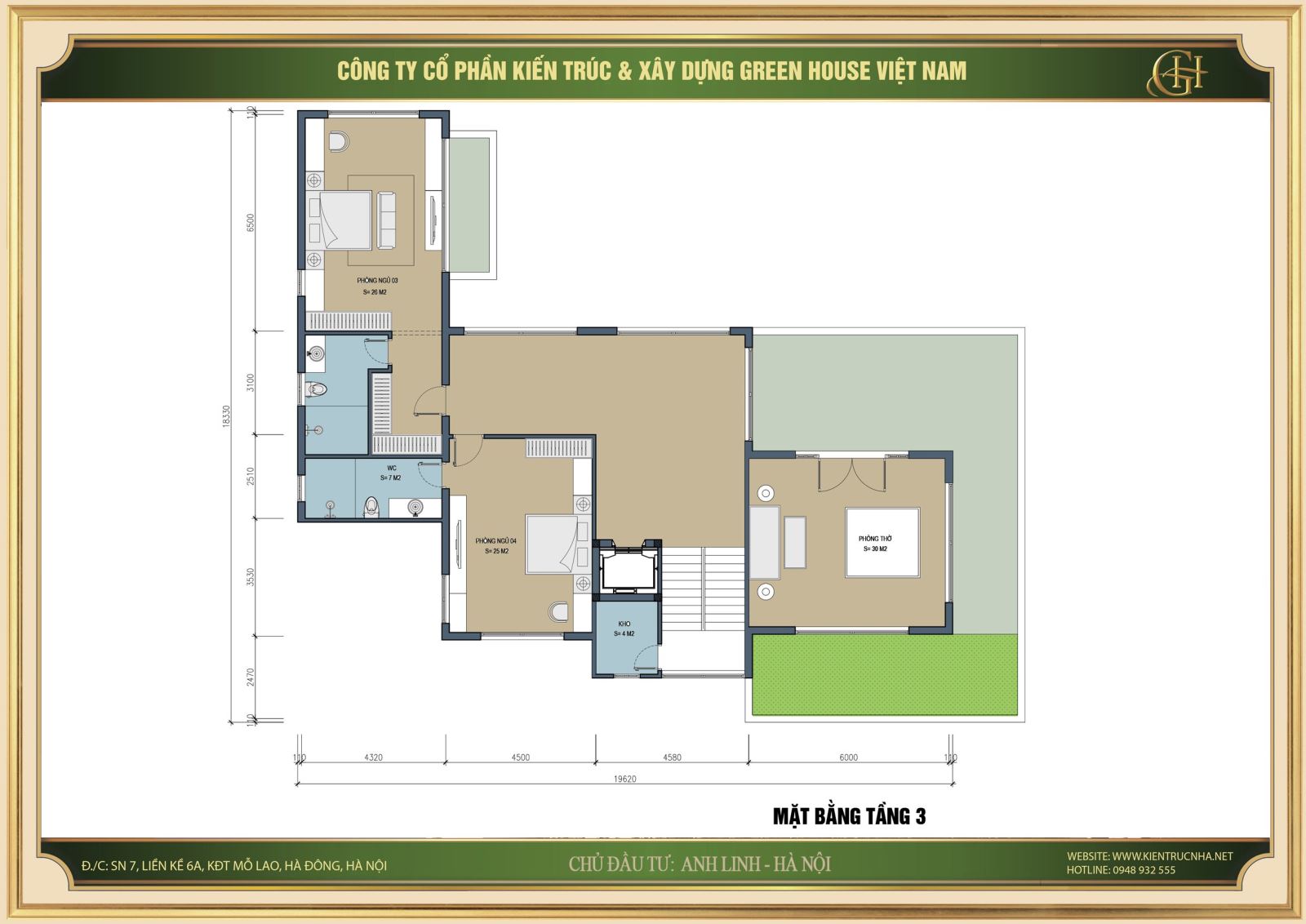Mẫu thiết kế kiến trúc biệt thự hiện đại, sang trọng của Green House Việt Nam