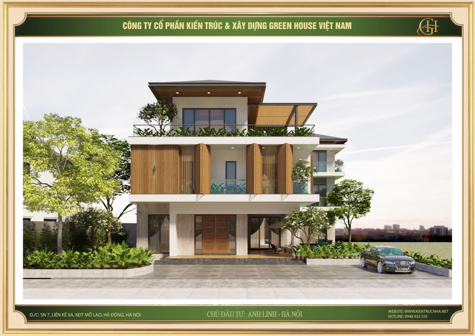 Dự án thiết kế biệt thự gia đình hiện đại, thu hút Hà Nội