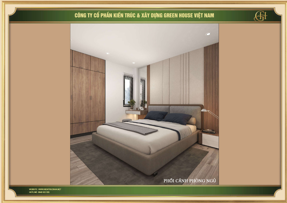 Phòng ngủ được thiết kế đơn giản nhưng vẫn mang đến sự tinh tế