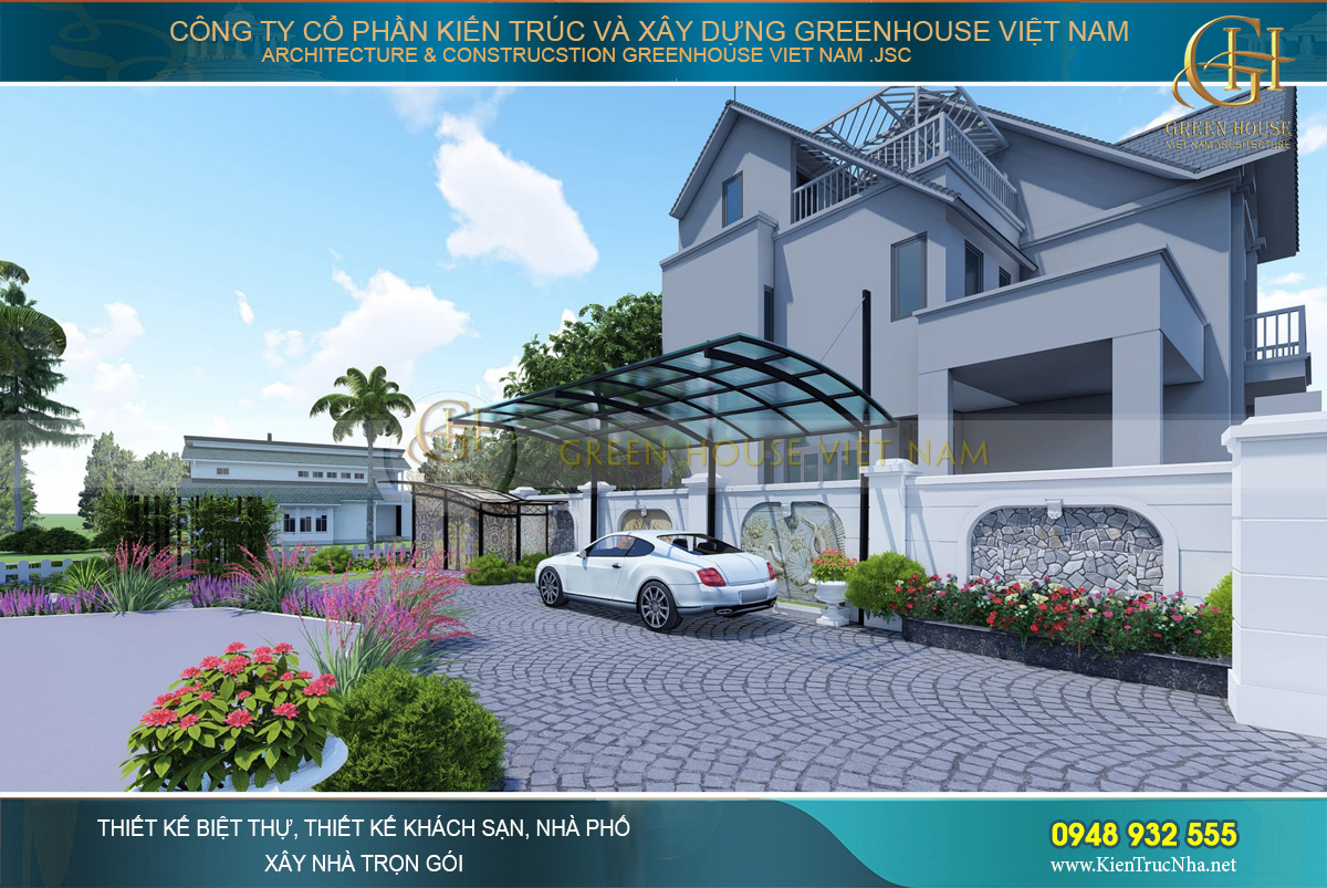 thiết kế biệt thự tân cổ điển 3 tầng tại vinhomes riverside hà nội