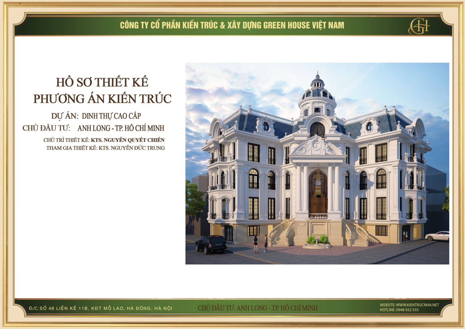 Mẫu thiết kế dinh thự tân cổ điển 4 tầng đẳng cấp tại Hồ Chí Minh