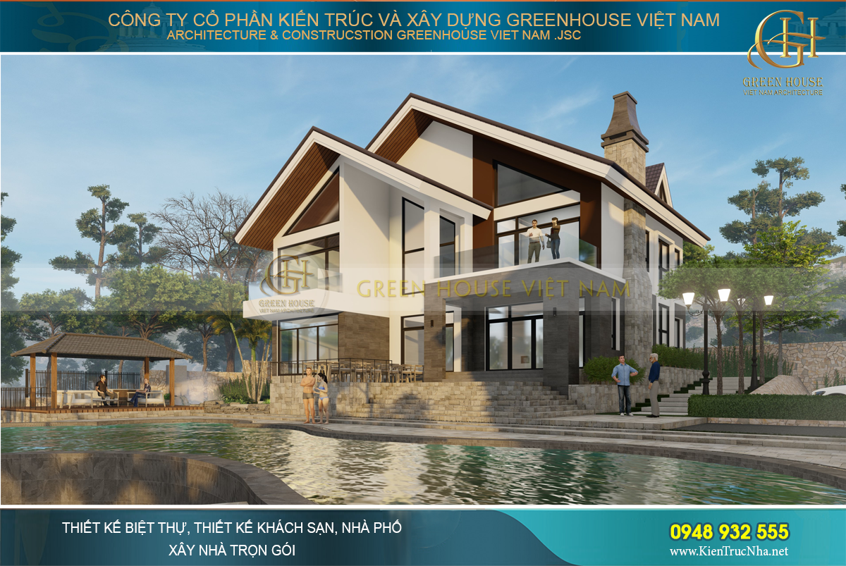 Green House Việt Nam thiết kế kiến trúc biệt thự nghỉ dưỡng hiện đại, sang trọng