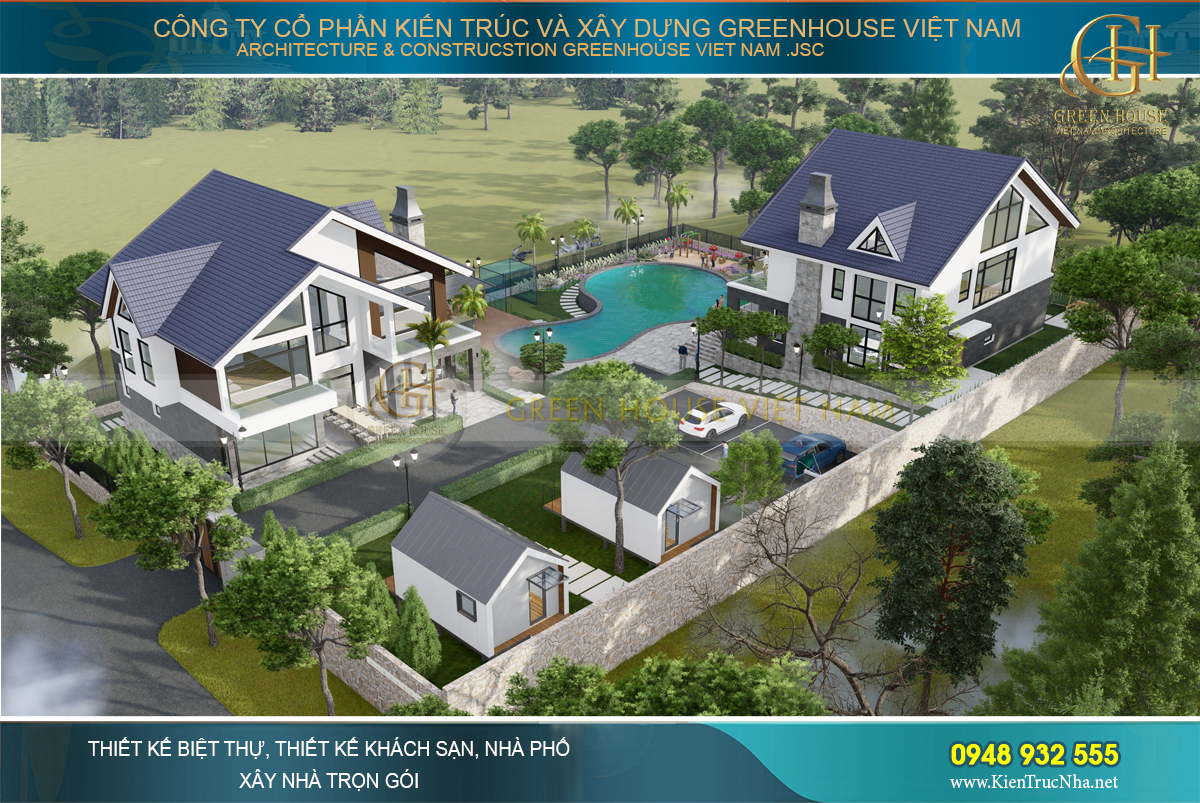 Dự án thiết kế villa nghỉ dưỡng 2 tầng sang trọng, đẳng cấp tại Sóc Sơn