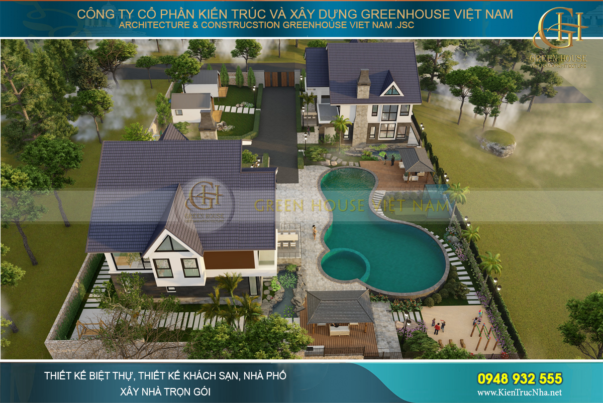 Căn villa nghỉ dưỡng với sân vườn cực thu hút và trong lành