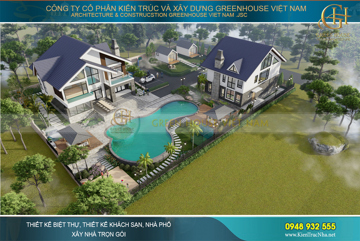 Green House Việt Nam thiết kế biệt thự nghỉ dưỡng hiện đại, thu hút tại Sóc Sơn