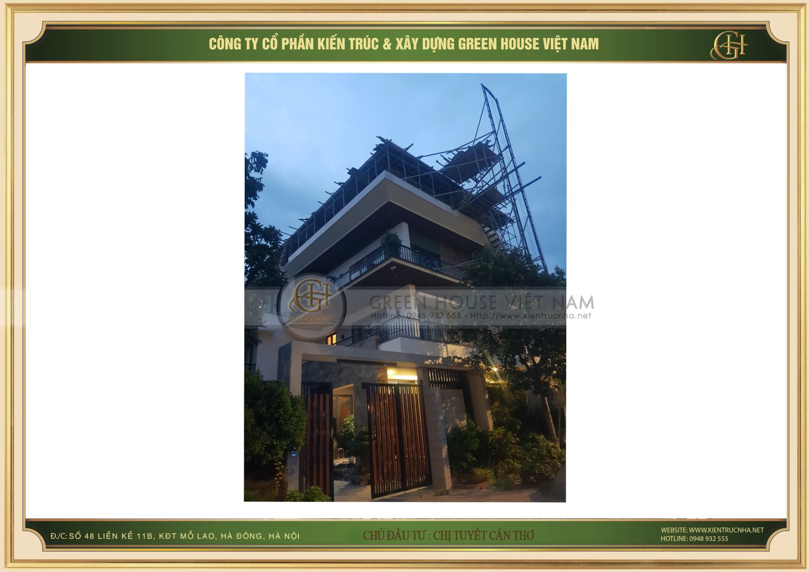 Ảnh thực tế thiết kế mặt tiền của biệt thự