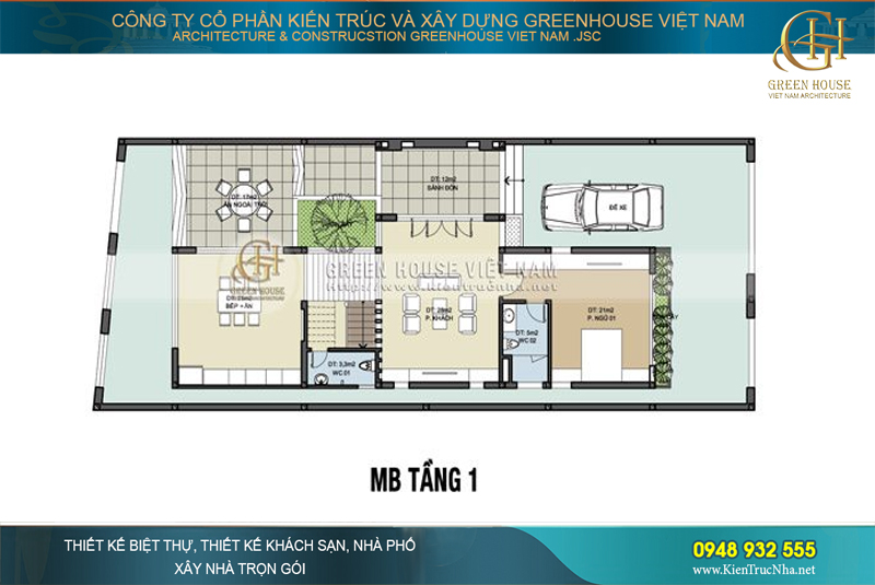 mặt bằng tầng 1