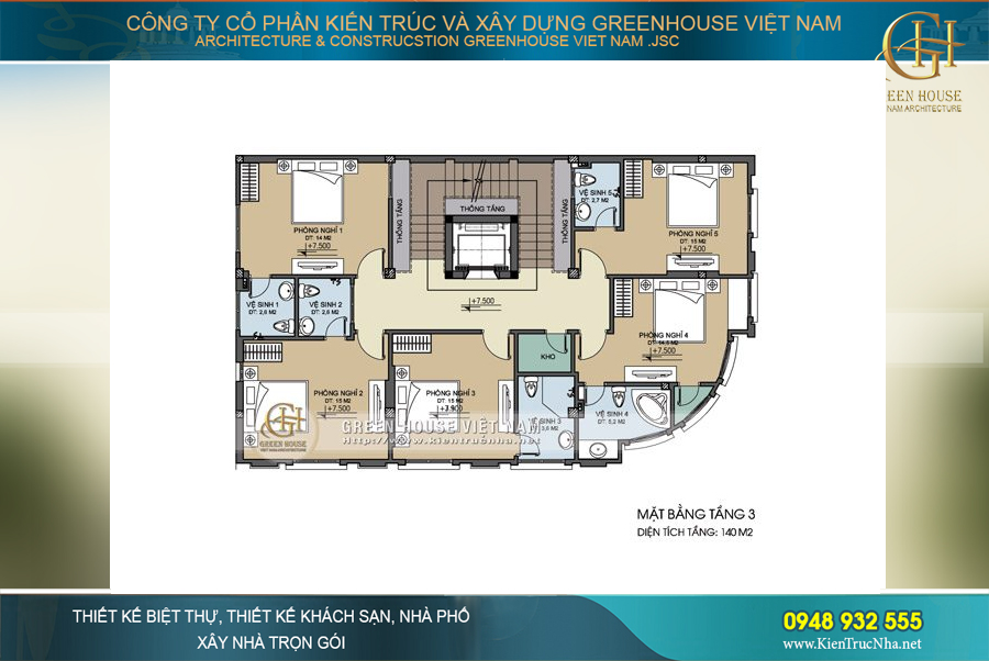 mặt bằng tầng 3