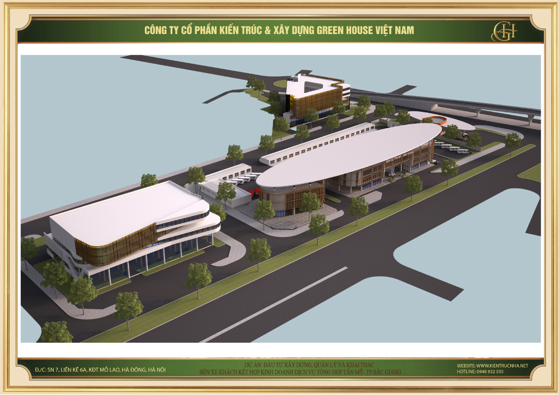 Toàn cảnh dự án Bến xe khách kết hợp kinh doanh dịch vụ tổng hợp Tân Mỹ - Bắc Giang