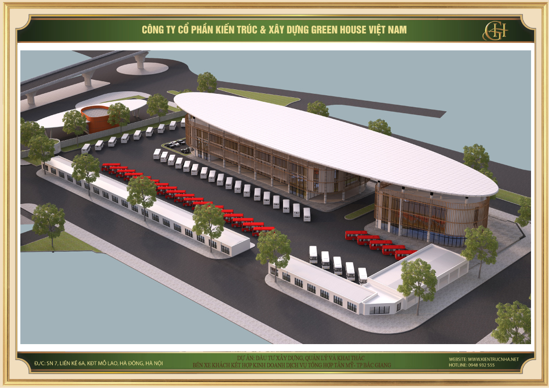 Toàn cảnh dự án Bến xe khách kết hợp kinh doanh dịch vụ tổng hợp Tân Mỹ - Bắc Giang