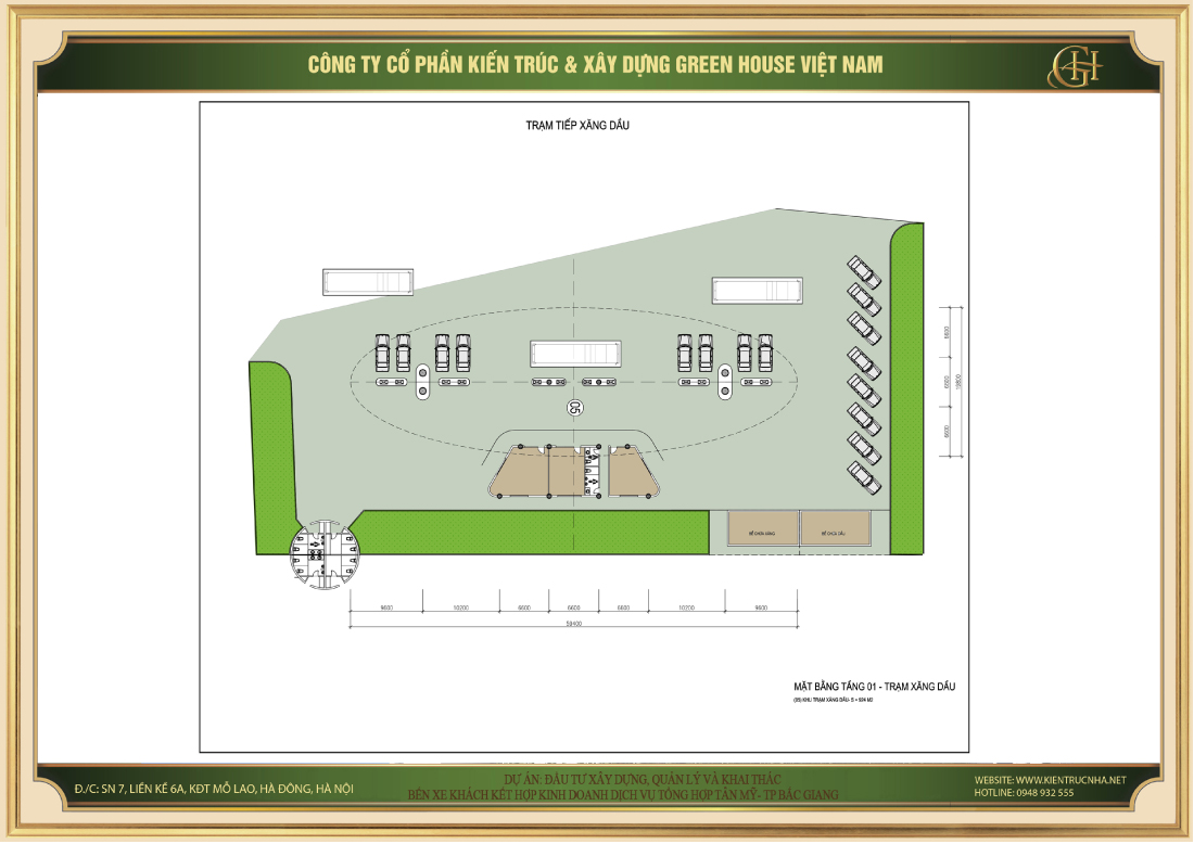 Mặt bằng tầng 1 Trạm tiếp xăng dầu