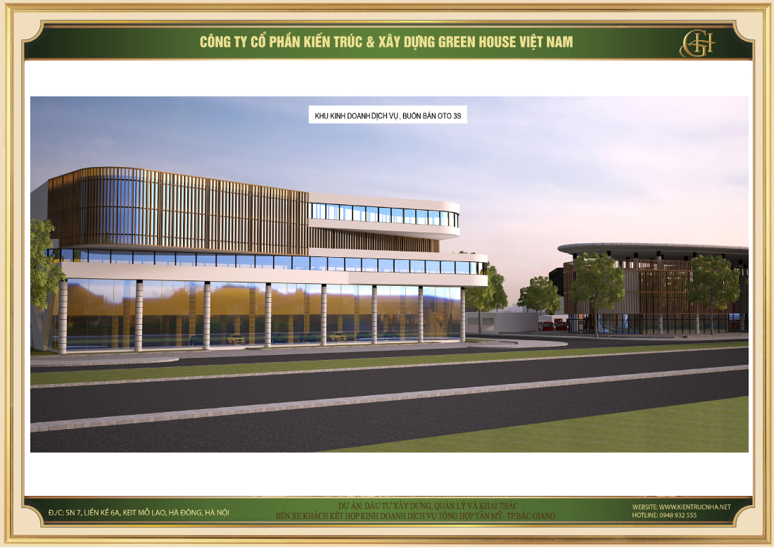 Hình ảnh 3D Khu kinh doanh dịch vụ - Đại lý ô tô 3S