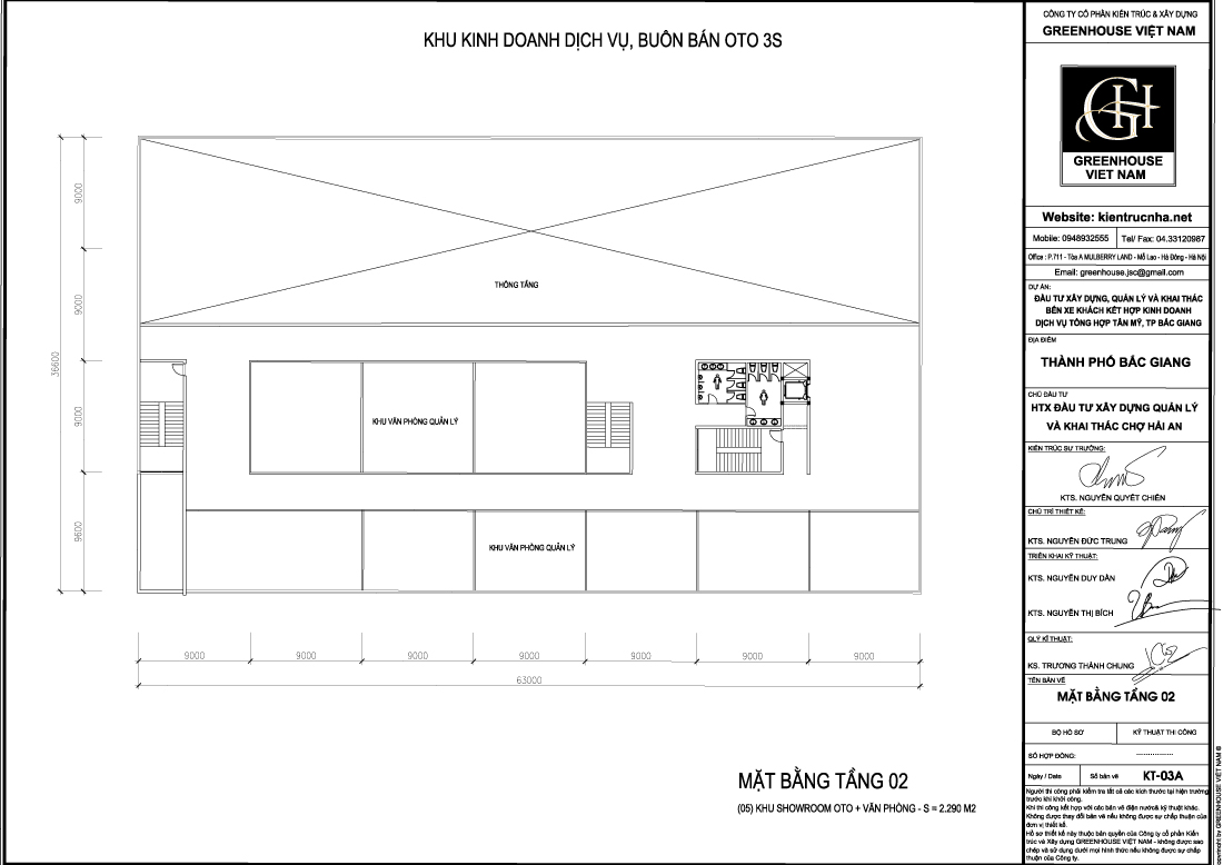 Mặt bằng tầng 2 khu kinh doanh dịch vụ, buôn bán ô tô 3S