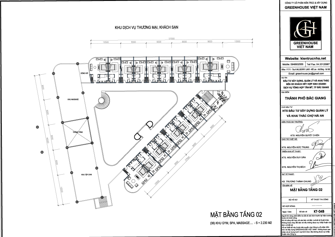 Mặt bằng tầng 2 khu dịch vụ thương mại, khách sạn