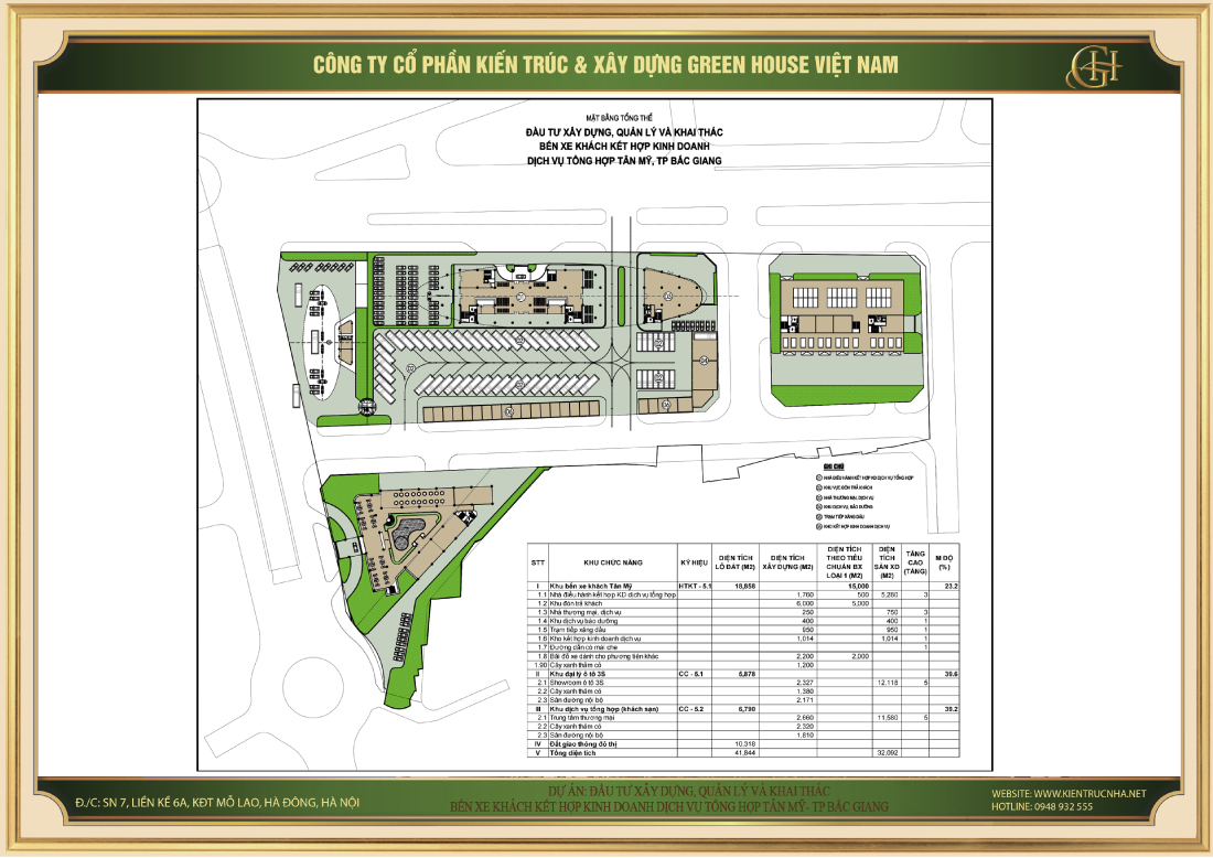 Mặt bằng tổng thể dự án đầu tư xây dựng và quản lý khai thác bến xa khách Tân Mỹ