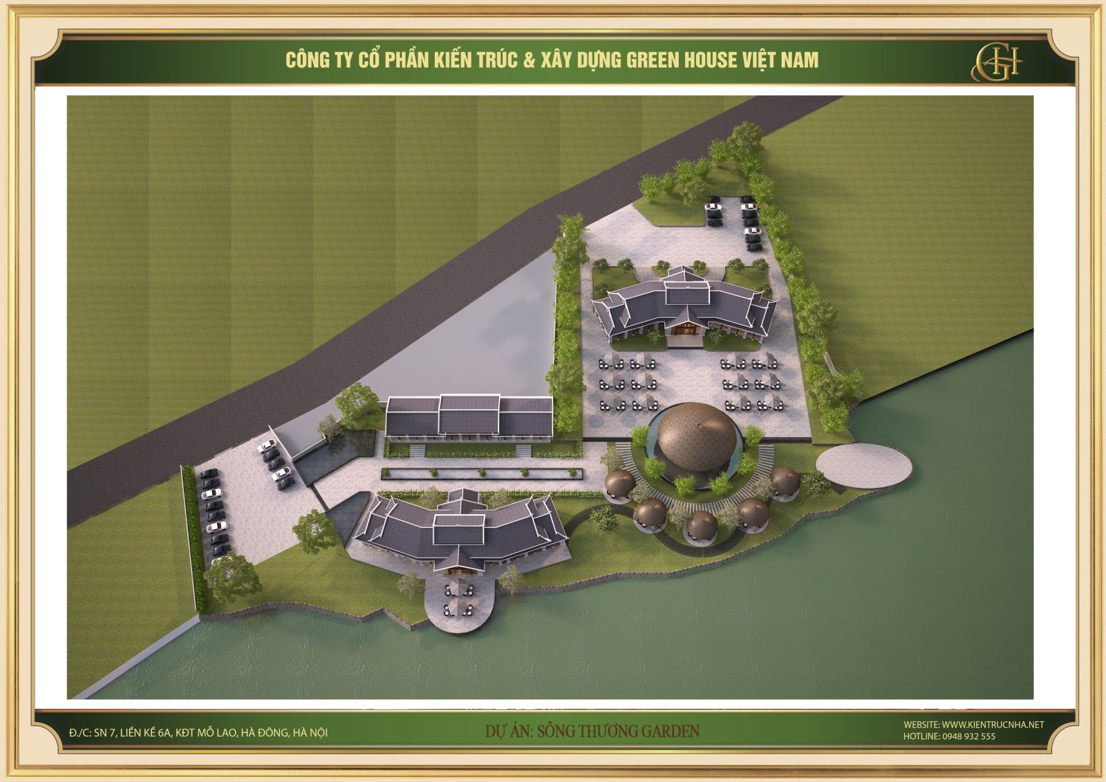 Toàn cảnh dự án Sông Thương Garden nhìn từ trên cao xuống