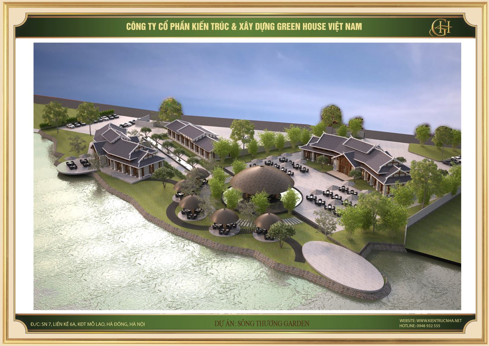 Diện mạo độc đáo nhà hàng của anh Thắng thông qua bản vẽ 3D chân thực