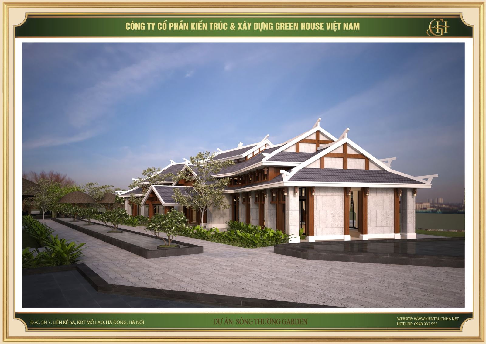 Góc nhìn đằng sau của dự án nhà hàng sông Thương Garden tại Bắc Giang