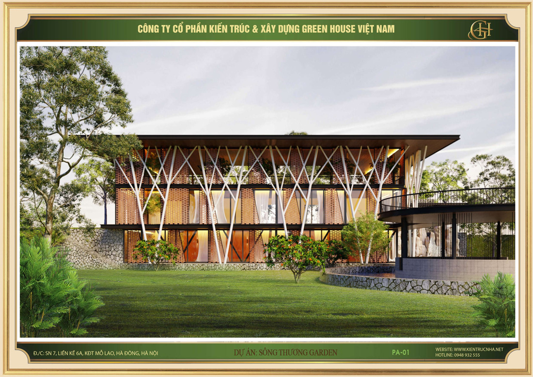 Kiến trúc mặt tiền đan xen tạo nên sự khác biệt cho dự án sông thương garden