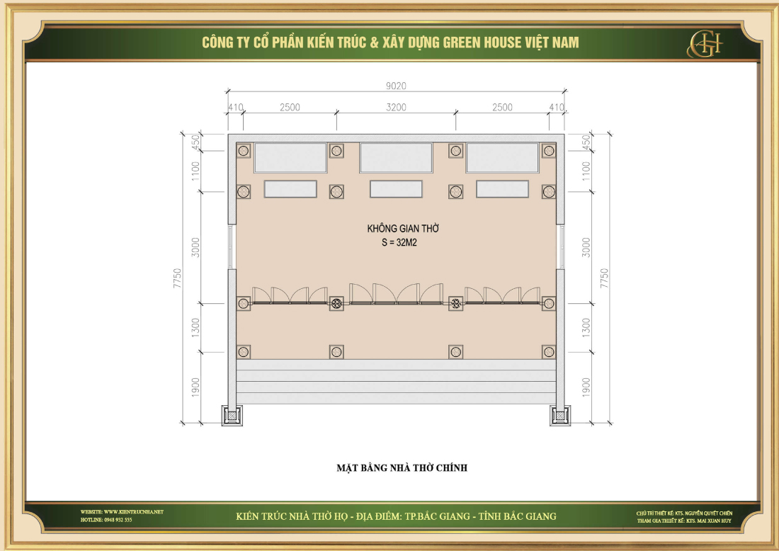 Bố trí công năng nhà thờ họ để thờ cúng tổ tiên