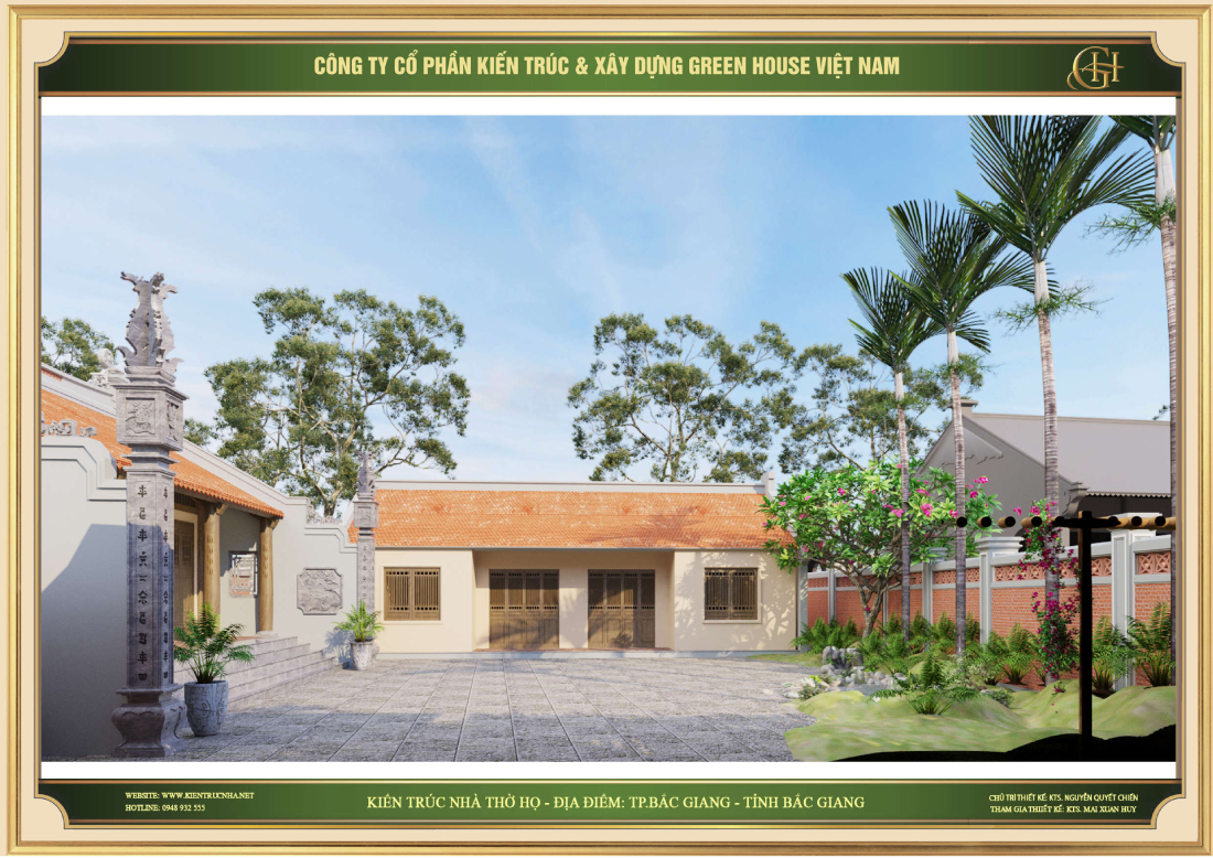 Thiết kế nhà ở theo phong cách truyền thống đồng bộ với nhà thờ họ