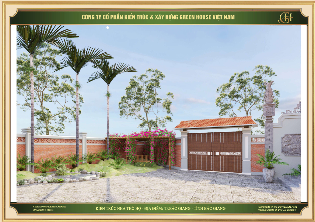 Lối đi nhìn từ bên trong ra đến cổng