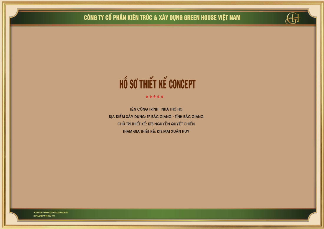 Mẫu thiết kế nhà thờ họ 3 gian kết hợp với nhà ngang đẹp tại Bắc Giang